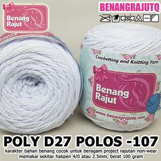 POLY D27 POLOS PUTIH SALJU TOKO BENANG RAJUT yani_brq