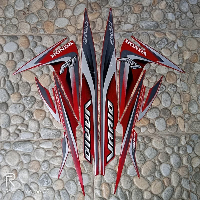 stiker striping honda Vario Cw 110 Fi 2014 merah