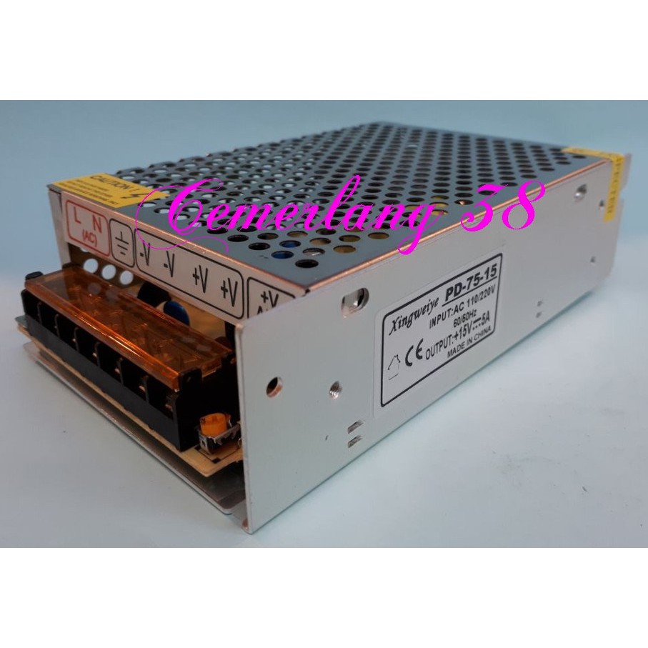 Switching Power Supply 15V 5A Transformer  15 V 5 A jaring AC to DC 15 Volt 5 Amper