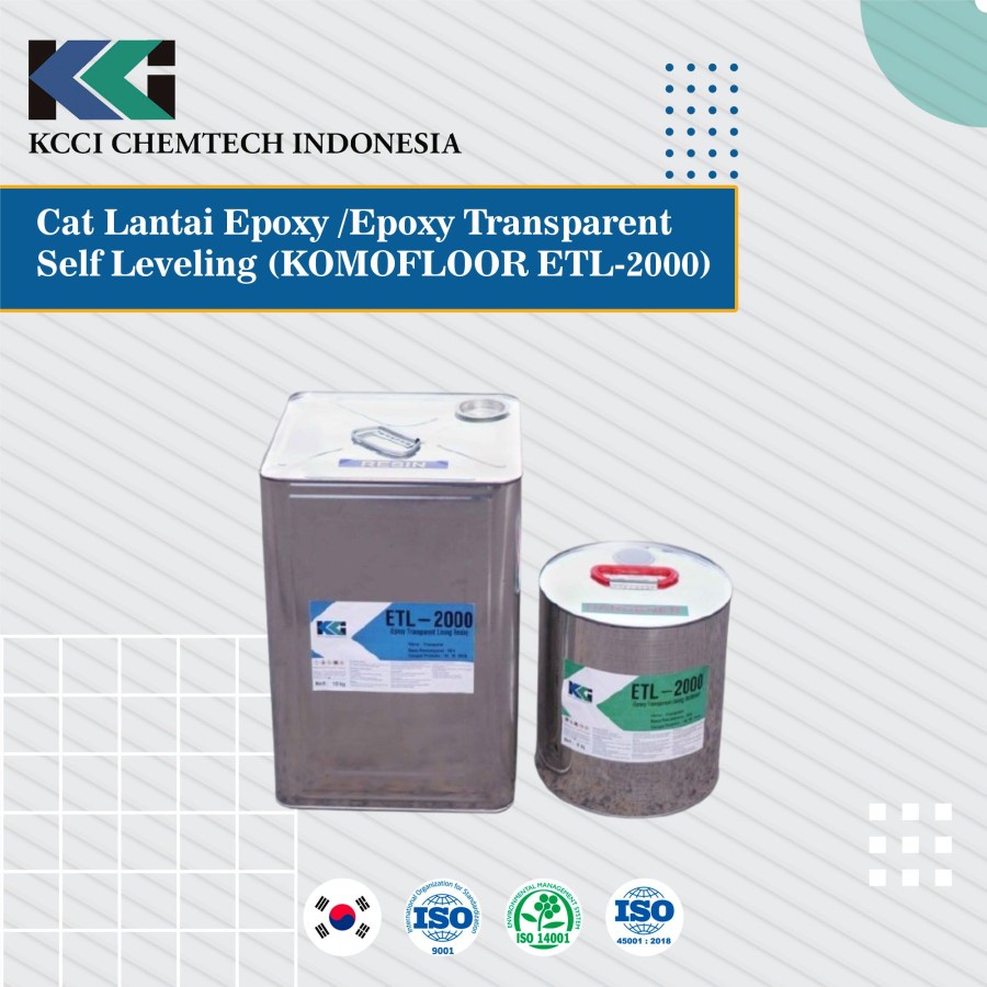 Cat Lantai Epoxy / Epoxy Transparent Self Leveling (KOMOFLOOR ETL-2000) 16 kg set
