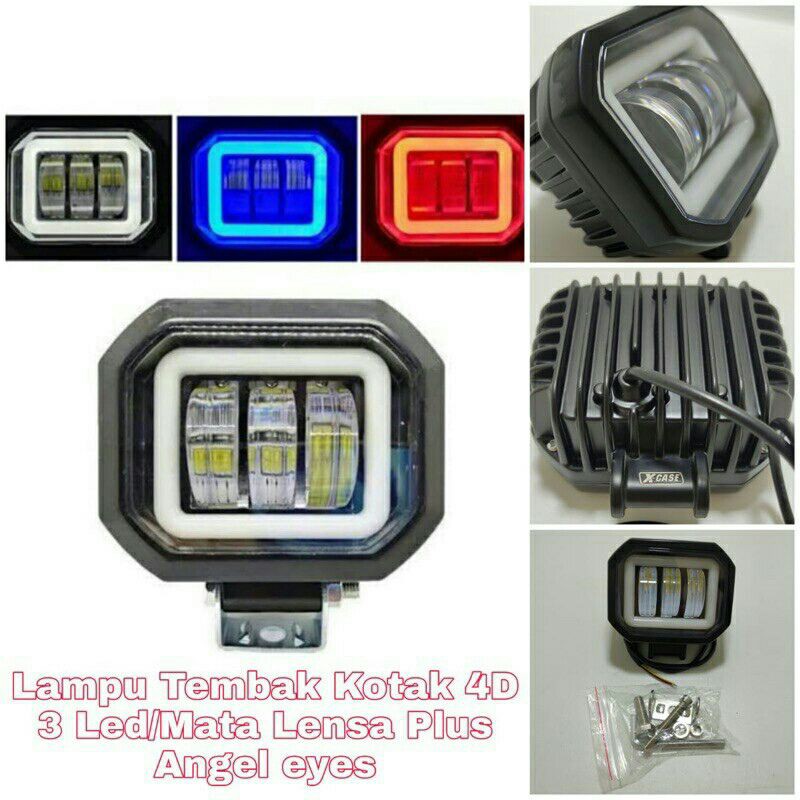 Lampu Tembak Sorot LED CWL 3 mata Lensa 4D 30 Watt Cree Angel Eye