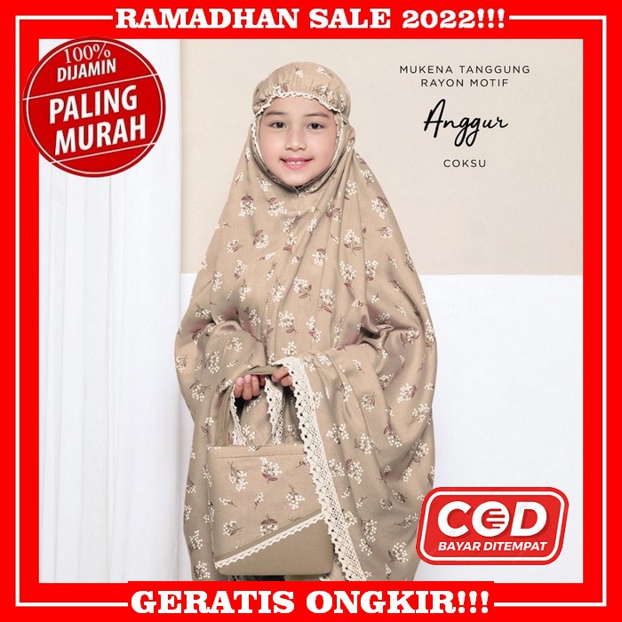 Ready Mukena Anak Perempuan Bayi Balita Jersey Adem Tanggung Polos Kecil 1 2 3 4 5 Tahun ♥ Mukena An