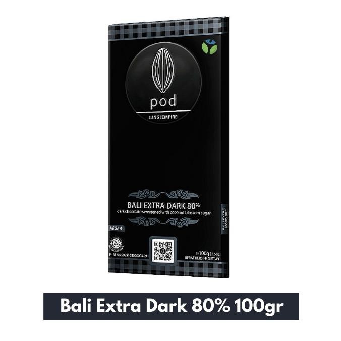 

✨BISA BAYAR DI TEMPAT✨ Pod Chocolate - 80% Bali Extra Dark Chocolate Bar 100 gr - Dark Cokelat