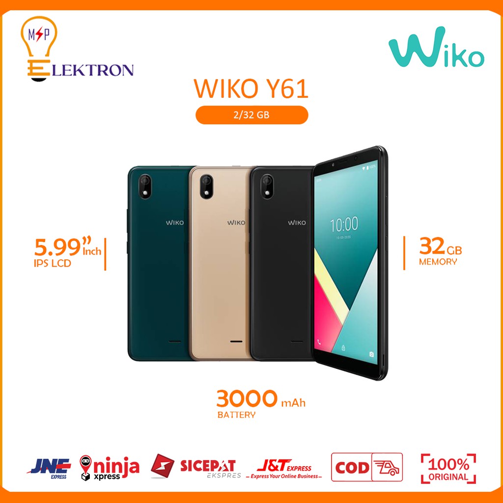 SMARTPHONE WIKO Y61 HANDPHONE RAM 2GB ROM 32GB GADEGT 3000 MAH SINGLE CAMERA ANDROID 4G LTE GARANSI
