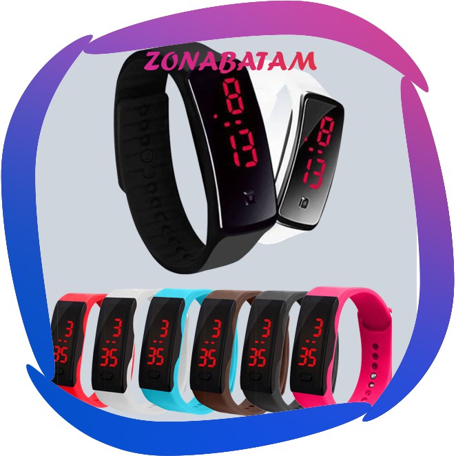❤️ZB❤️ JT006 Jam Tangan Led Sport Watch WanitaPria Karet Anak Sekolah Murah Import Batam Fashion COD