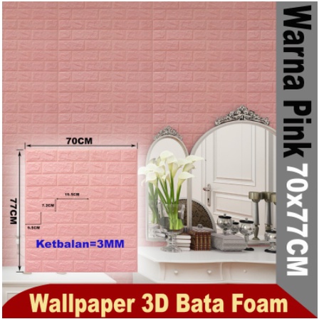 Wallpaper 3D Foam Ukuran 70 x 77 CM Dekorasi Dinding Kamar Rumah Murah Wallpaper Dinding 3D Foam