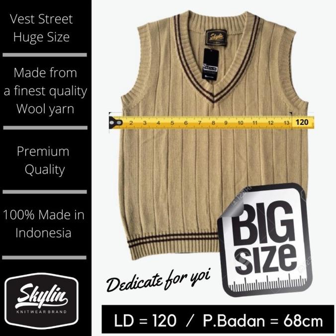 rompi rajut knitwear vest wool Korean style pria wanita jumbo ld 120