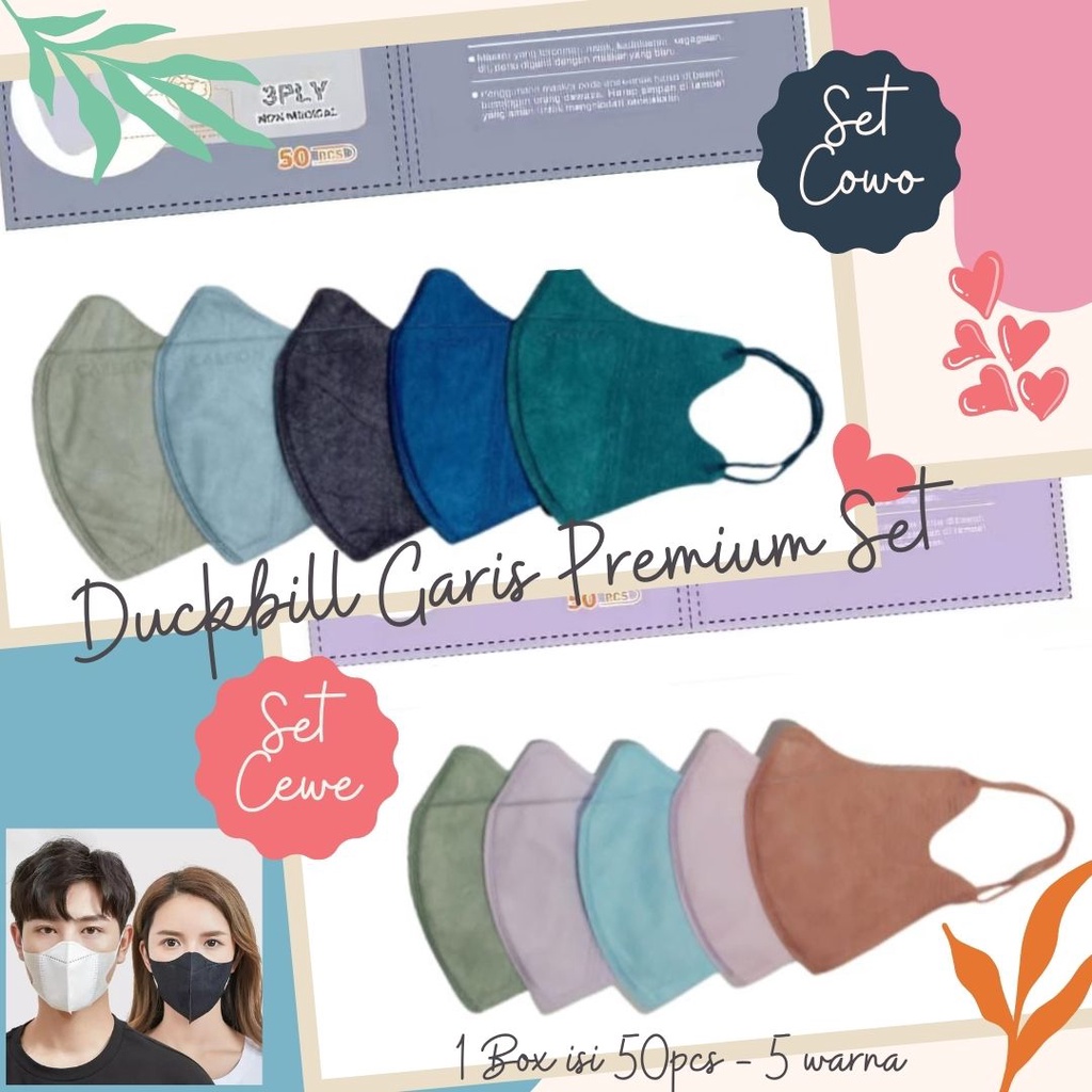 Masker Duckbill Warna 3ply Masker Dewasa Disposable Face Mask Anti Virus
