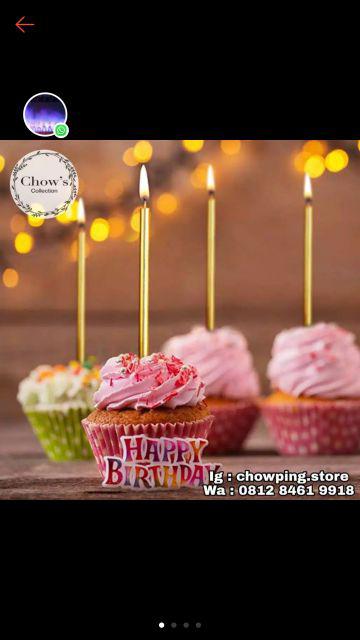 Lilin Ulang Tahun Gold Panjang / Lilin Lidi Gold 6 In 1