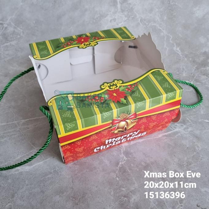 xmas box eve 20x20cm box kue tart natal dus kue natal christmas cake bakernbar99