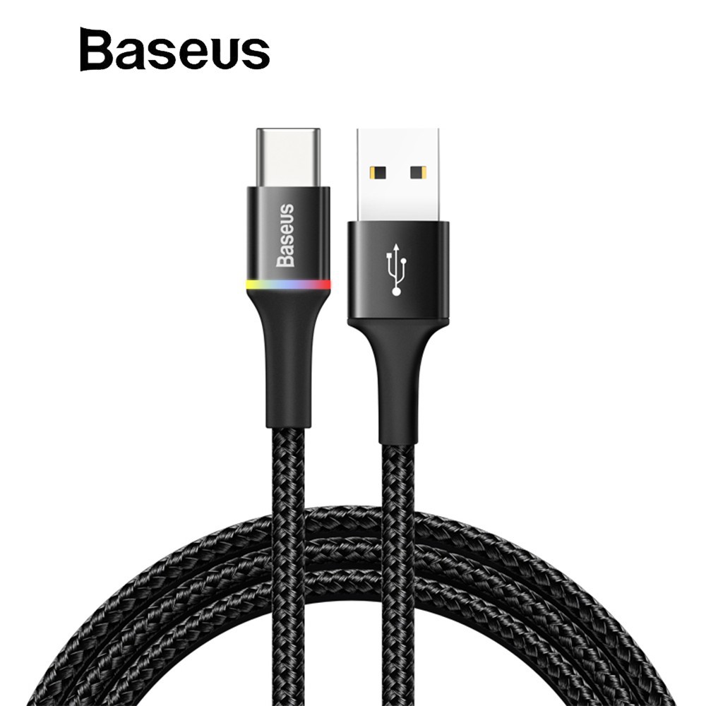 Kabel Data LED Baseus Halo Fast Charging Type-C 1M