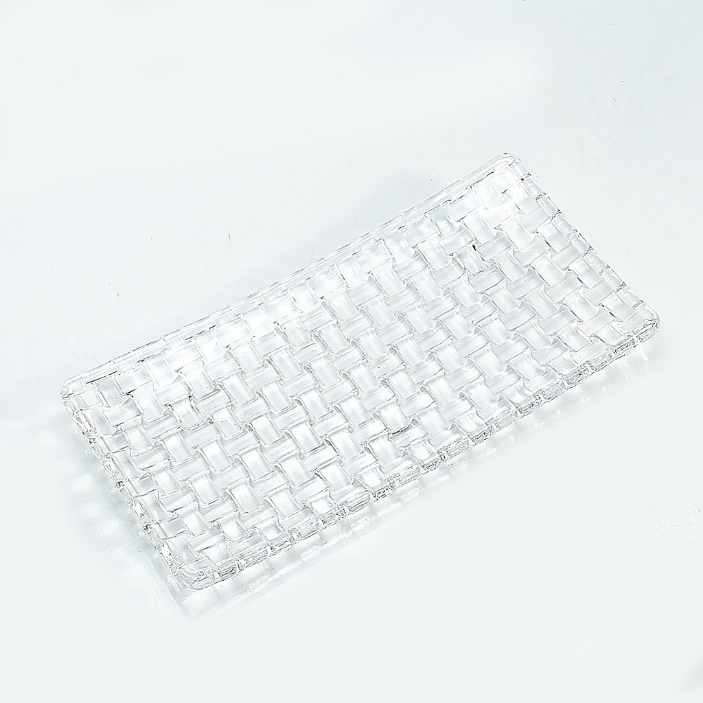 Capodimonte Piring Kaca Persegi Panjang-Clear