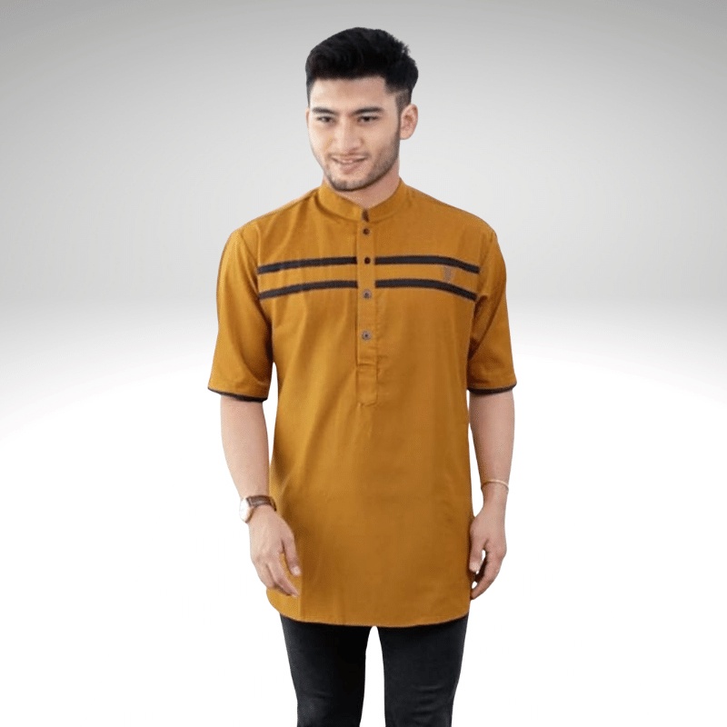 Baju Koko Kurta Dewasa Lengan Pendek Material Catton Adem Serap Keringat-Mustrad