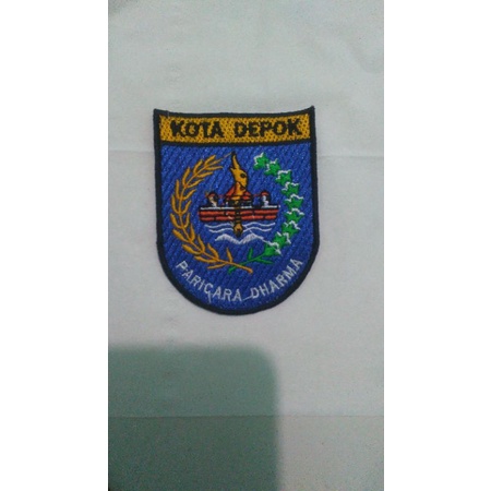 emblem logo kota depok , bet bordir kota depok , logo kota depok bordir , patch emblem kota depok