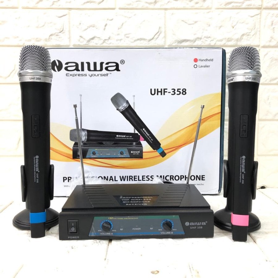 Mic Wireless N Aiwa UHF 358 Handheld Original