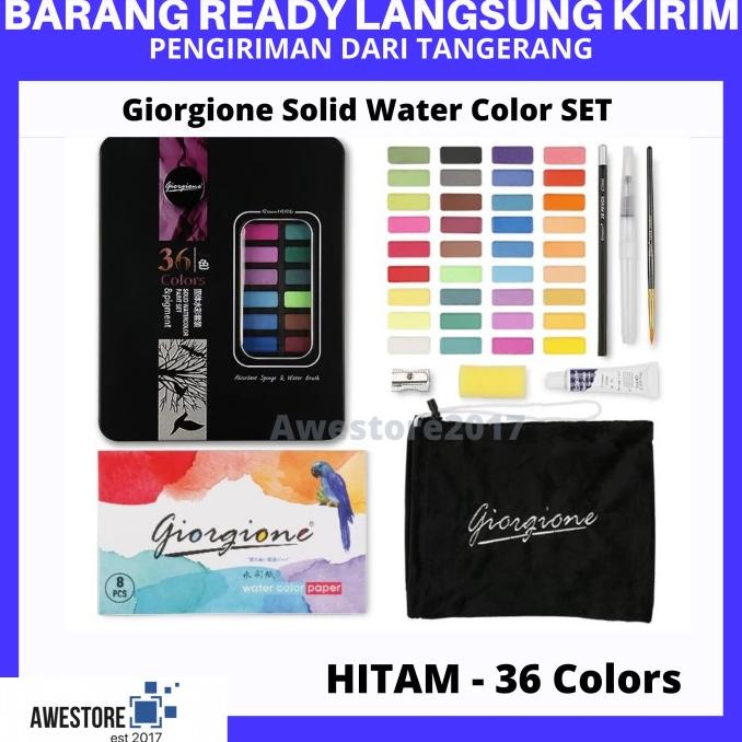

Giorgione 36 Warna Colors Solid Watercolor Cat Air Box Set Kuas Lukis