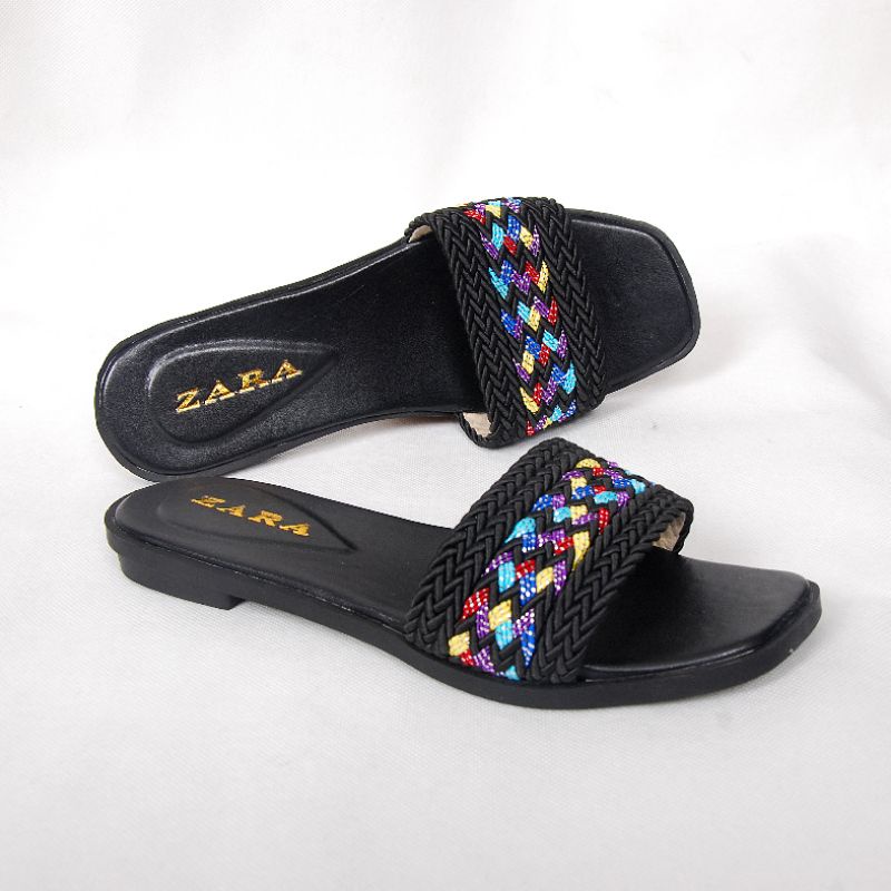 7.7 BIG SALE !! Sandal wanita slop rajut terbaru/sandal cewek murah model nevada / kode ( RJT)