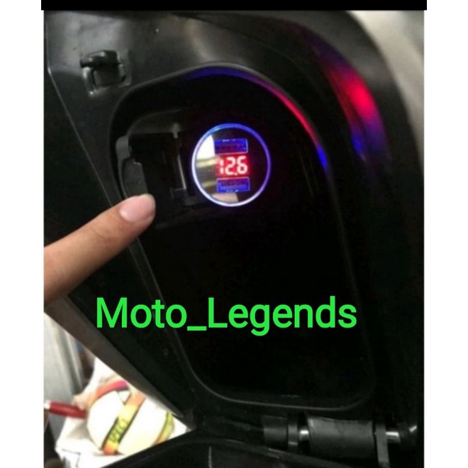 Charger Hp Plus Voltmeter  mobil dan motor Yamaha fazzio vario nmax aerox