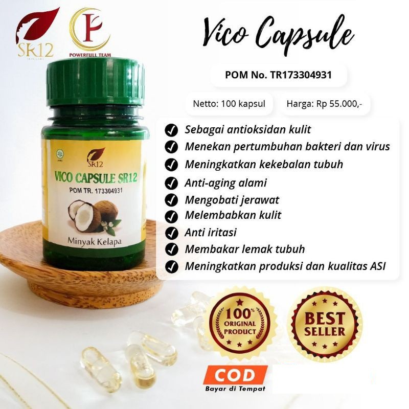 Vco Kapsul Sr12 Vico Oil Sr12 Minyak Kelapa Murni Supplemen Kesehatan Virgin Coconut Oil Aman Bumil Indonesia