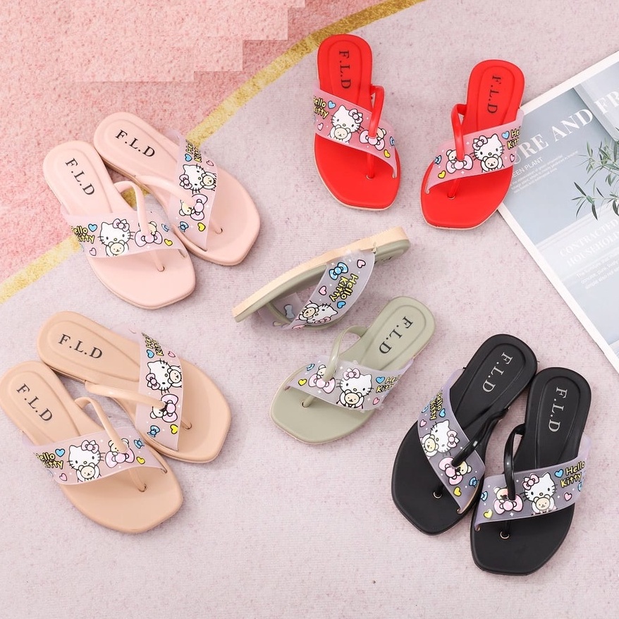 Sendal Anak Perempuan Umur 1- 6 Tahun Elastis Kartun Lucu PINK Sandal Anak Cewek Alas Karet Anti Licin Nyaman