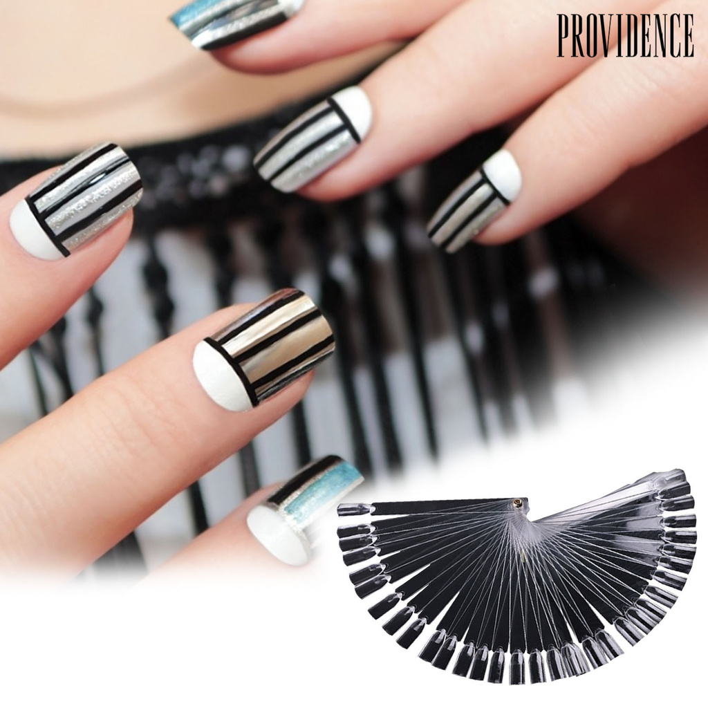 Providence 50pcs / Set Kartu Warna Transparan Reusable Untuk Nail Art / Manicure Diy