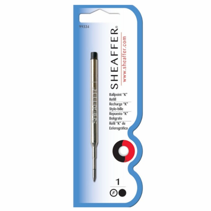 

Eklusif Sheaffer Ballpoint Refill "K" Style - Black Fine - Blister Card Promo