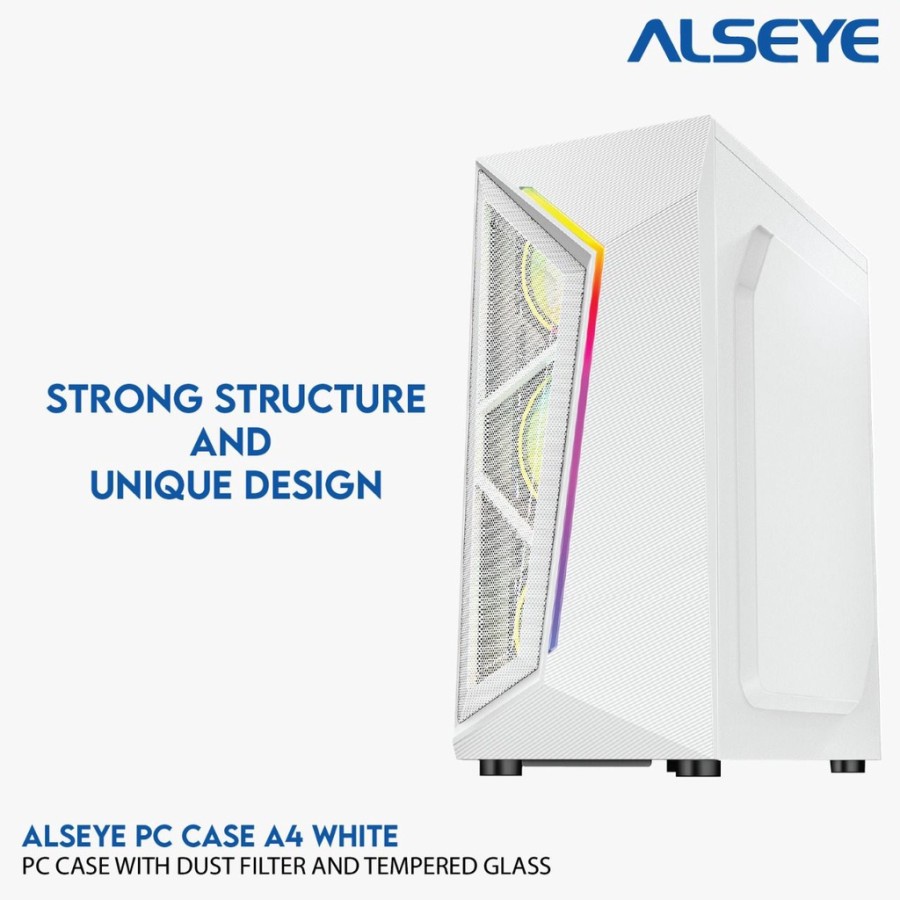 Alseye PC Casing Gaming Case A4 PUTIH