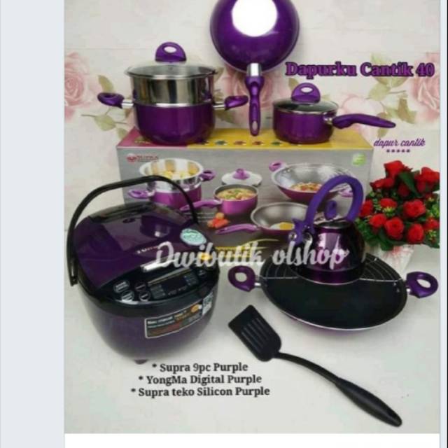 Panci supra set + magiccom yongma ungu