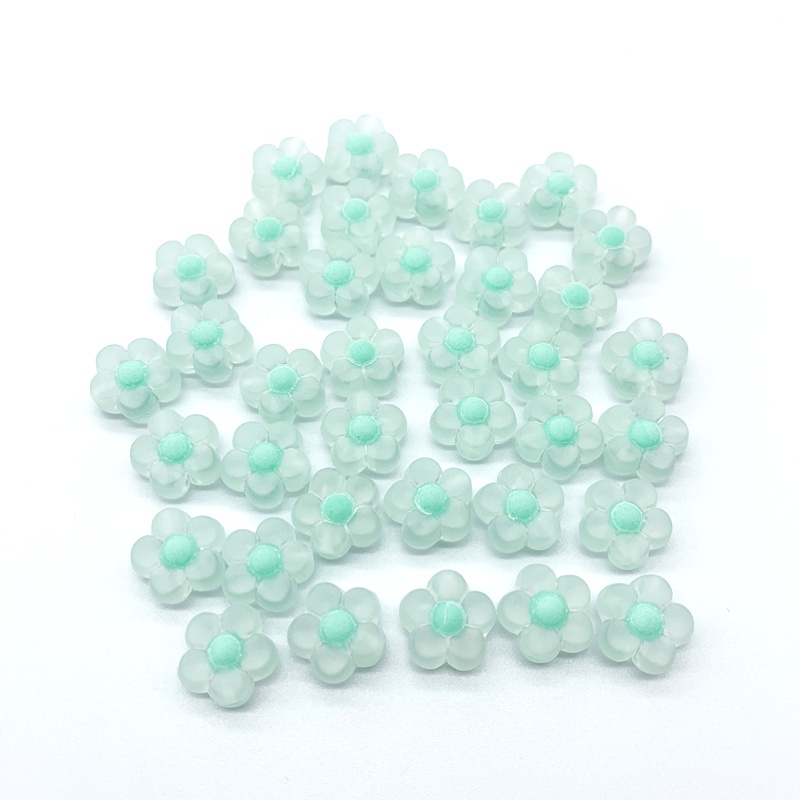 30pcs / Lot Manik-Manik Akrilik Transparan Motif Bunga Plum Blossom Ukuran 12mm Untuk Aksesoris Perhiasan DIY