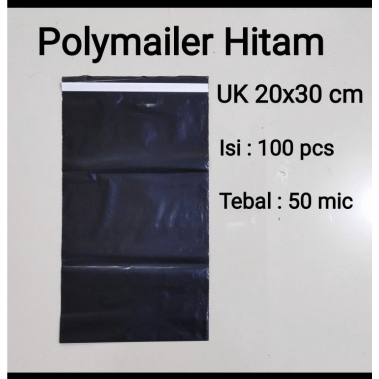 

Polymailer uk 20x30 ( 100pcs ) Plastik Packing Hitam Lem, Plastik Lem