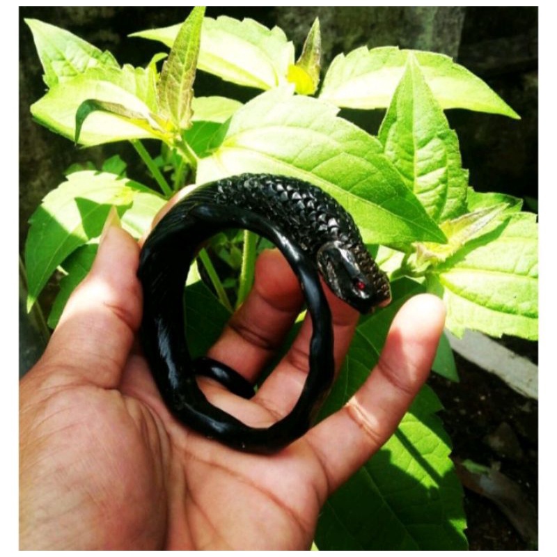 GELANG AKAR BAHAR HITAM UKIR ULAR