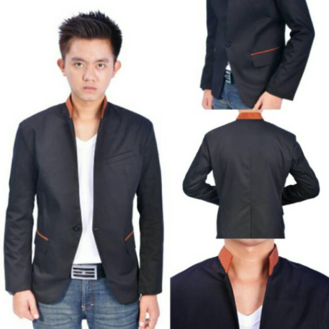 BLAZER PRIA RENGY BROWN - Jas Casual Hitam Slimfit Stylish Mens Fashion Kekinian Terbaru Anak Muda
