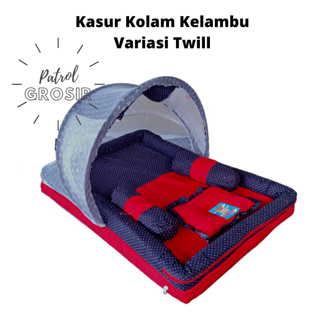 KASUR KOLAM KELAMBU TWILL VAREASI SET BANTAL GULING