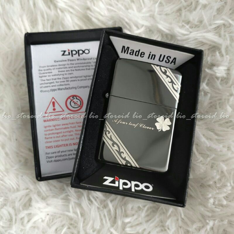 Zippo motif black ice premium