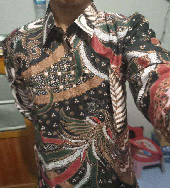 Kemeja Batik Lengan Panjang Pria Slim Fit Modern Baju Batik Furing Solo Jawa Premium Slimfit Pcw027