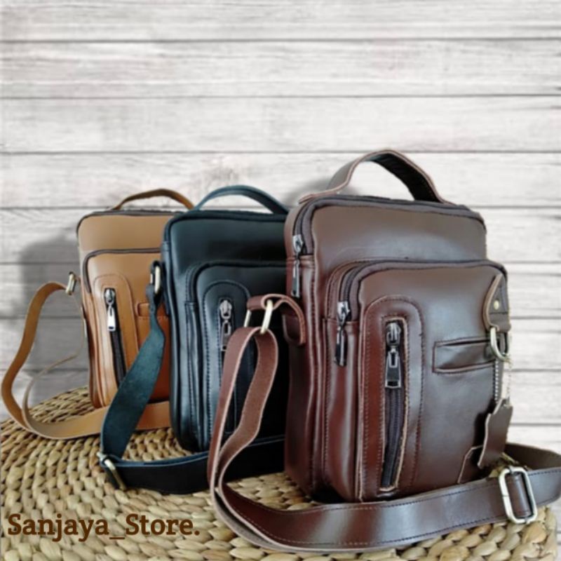 Tas Selempang Pria / Tas Kulit Pria 100% ORIGINAL Kulit Asli Pull up Premium