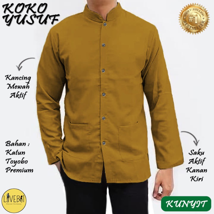 LVB - (GRATIS ONGKIR &amp; COD) Baju Koko YUSUF /uk.M,L,XL,XXL,3XL/TERBAIK,TERLARIS,TERMURAH/ALWI/Baju Muslim Pria KOKO KATUN Lengan Panjang/Muslimin/koko Ukuran JUMBO/Toyobo Premium/TERBARU 2021/25749-25755/ Sweet Ideal Style