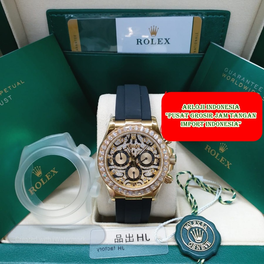 Hot Sale Jam Tangan Pria ROLEX Daytona Eye Of Tiger Gold JH SWISS ETA 1:1 Garansi 1th