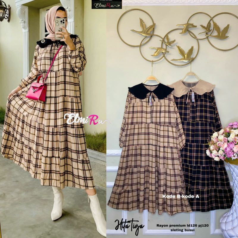 HITA TIGA BY ELMIRA (MIDI DRESS MUSLIMAH) Dress wanita rekomended