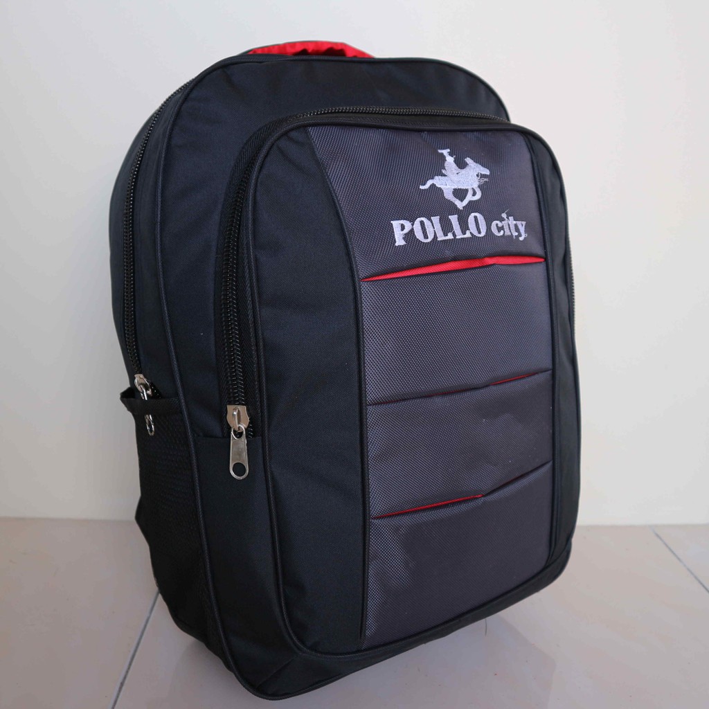 Jual Tas Ransel Laptop Backpack Polo City Bordir Anak Sekolah SD SMP SMA Kuliah Dewasa Kerja Murah