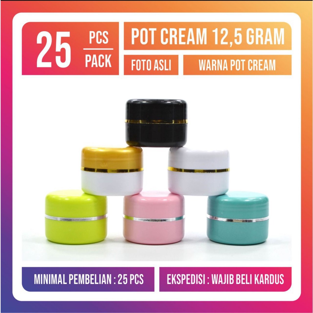 Pot Cream 12.5GR Pot Krim 12,5GR - Acrylic Akrilik 10gr-12.5 GR Kemasan Kosmetik Wajah-Tosca Pink-Hi