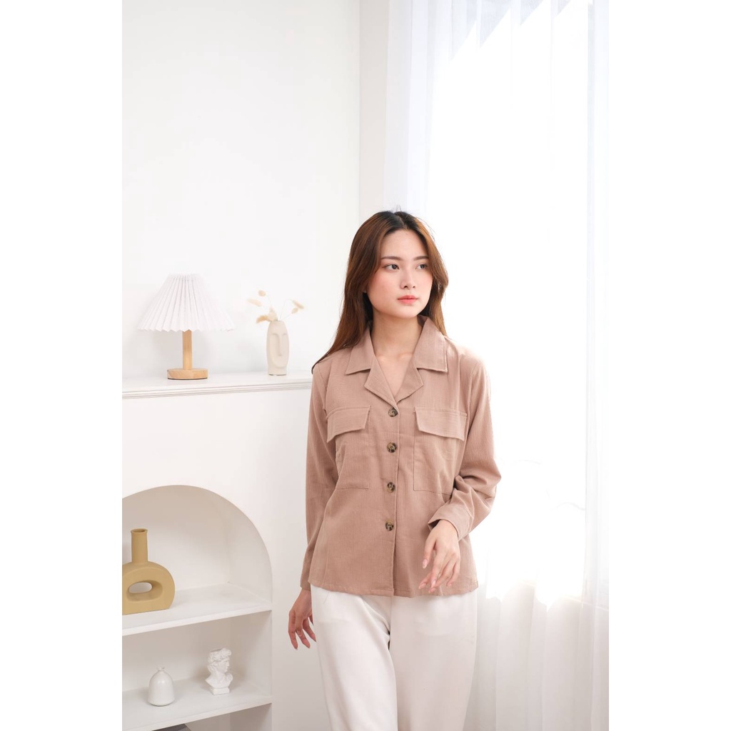 FWR - GRACE BASIC LINEN CRINKLE SHIRT 2418