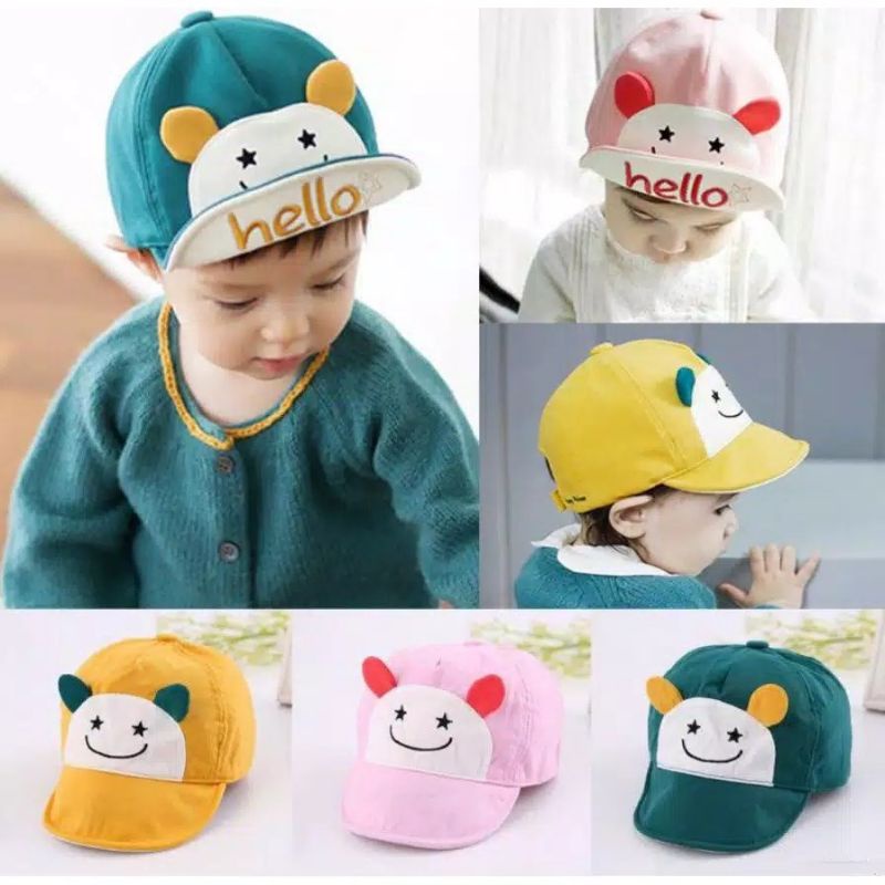 Topi baseball Anak Bayi laki - laki perempuan Hello fashion korea style