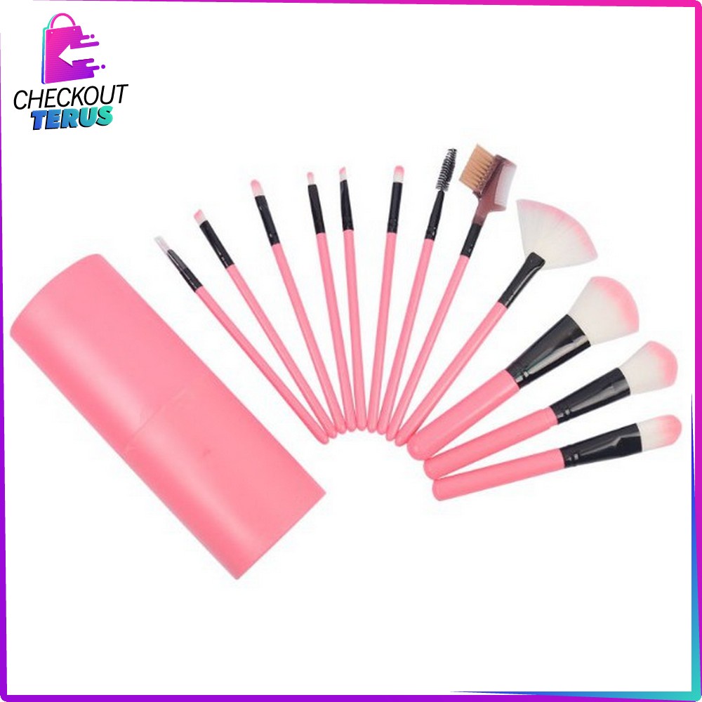 CT K29 Brush Make Up Set 12IN1 Tabung Alat Kosmetik Kuas Makeup Set Brush Highlighter dan Kuas Alis Lengkap