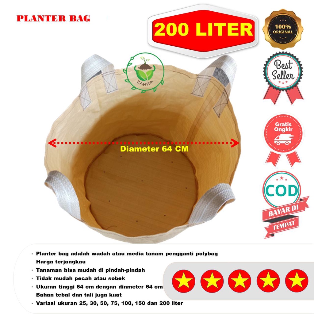 Planter Bag Zahra Planterbag 100 150 200 Liter Original