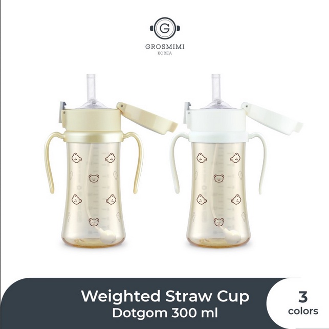 BOSU358 GROSMIMI PPSU WEIGHTED STRAW CUP 300ML BOTOL SEDOTAN ANAK