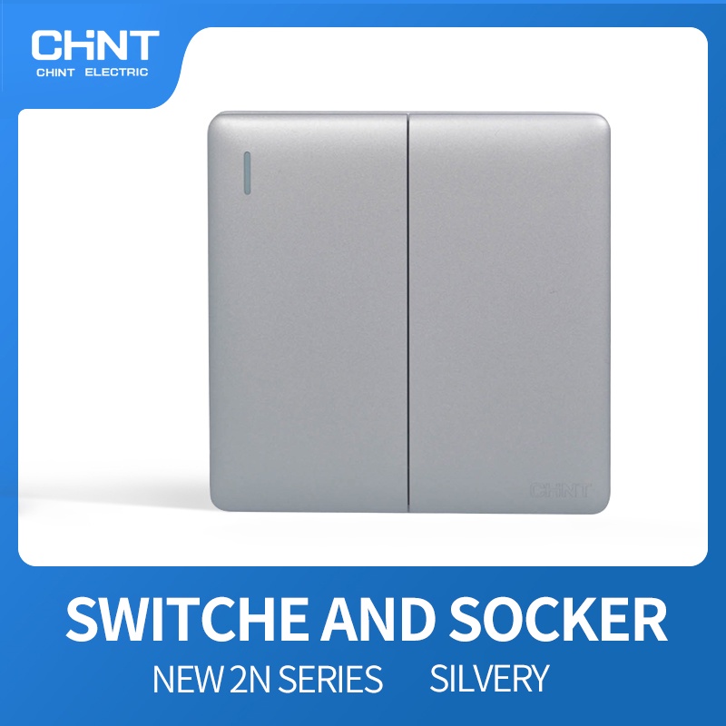 CHINT NEW2N Silver 2-gang 2-way Switch / saklar