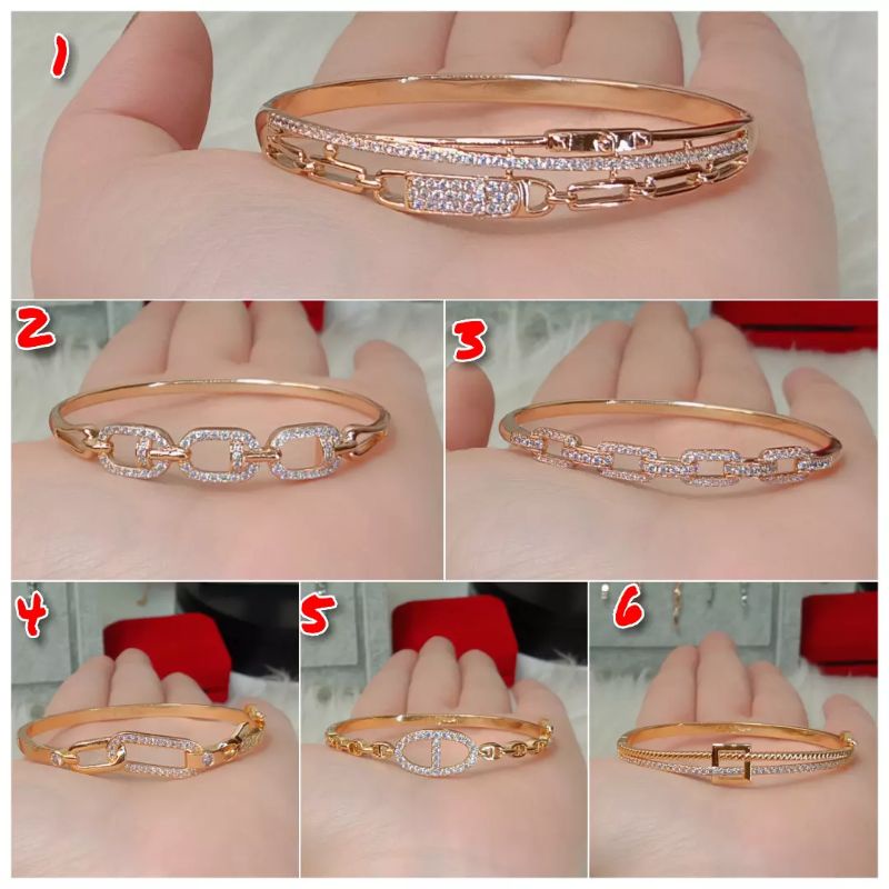 La Vienne - Gelang Bangle Titanium Wanita - 5 Variasi Tria