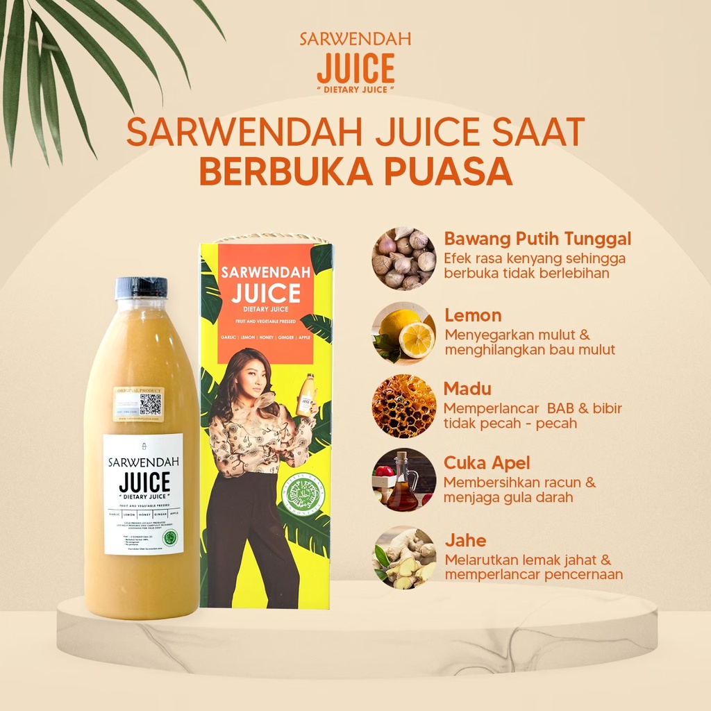 [ 600 ML ] SARWENDAH JUICE BPOM - SARWENDAH JUS / JUS BAWANG + MADU ASLI + CUKA APEL + LEMON IMPORT + JAHE MERAH / HERBAL SLIMMING / KOLESTEROL / DARAH TINGGI / PROMIL / ASAM URAT / PELANCAR HAID / IMUNITAS TUBUH