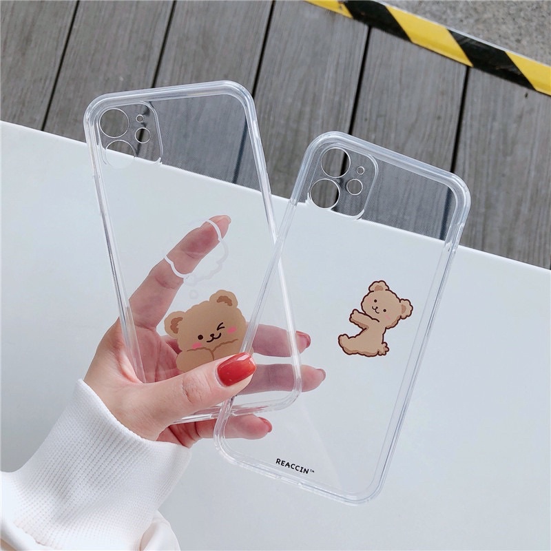 Bubble Bear Transparan Polos Softcase for iphone XS XS Max XR 11 Pro Max 12 Pro Max 13 Pro Max